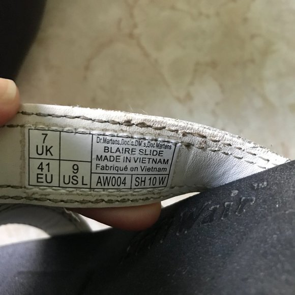 Dr. Martens Sz 9 Blaire Slide Platform Sandal White Leather